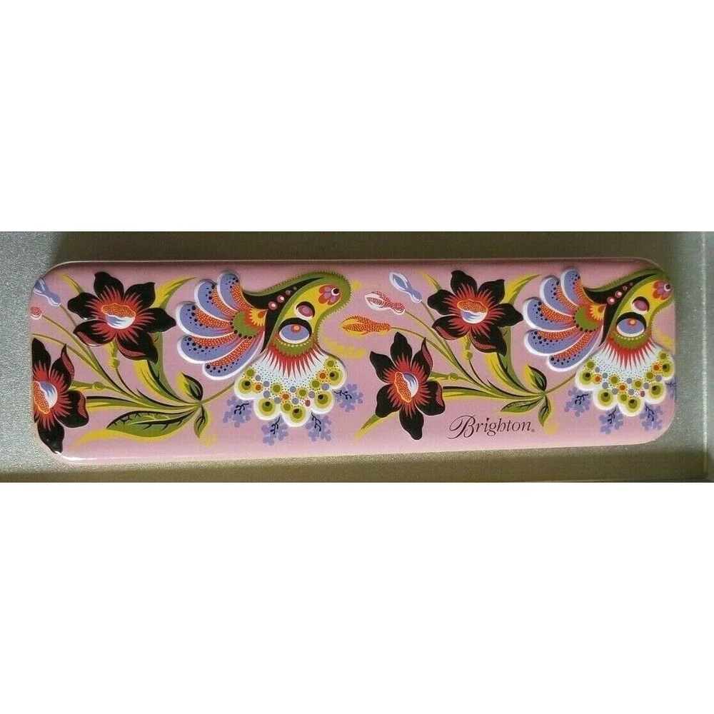 Brighton Watch Tin  Floral Authentic Brighton Papers Inside Beautiful